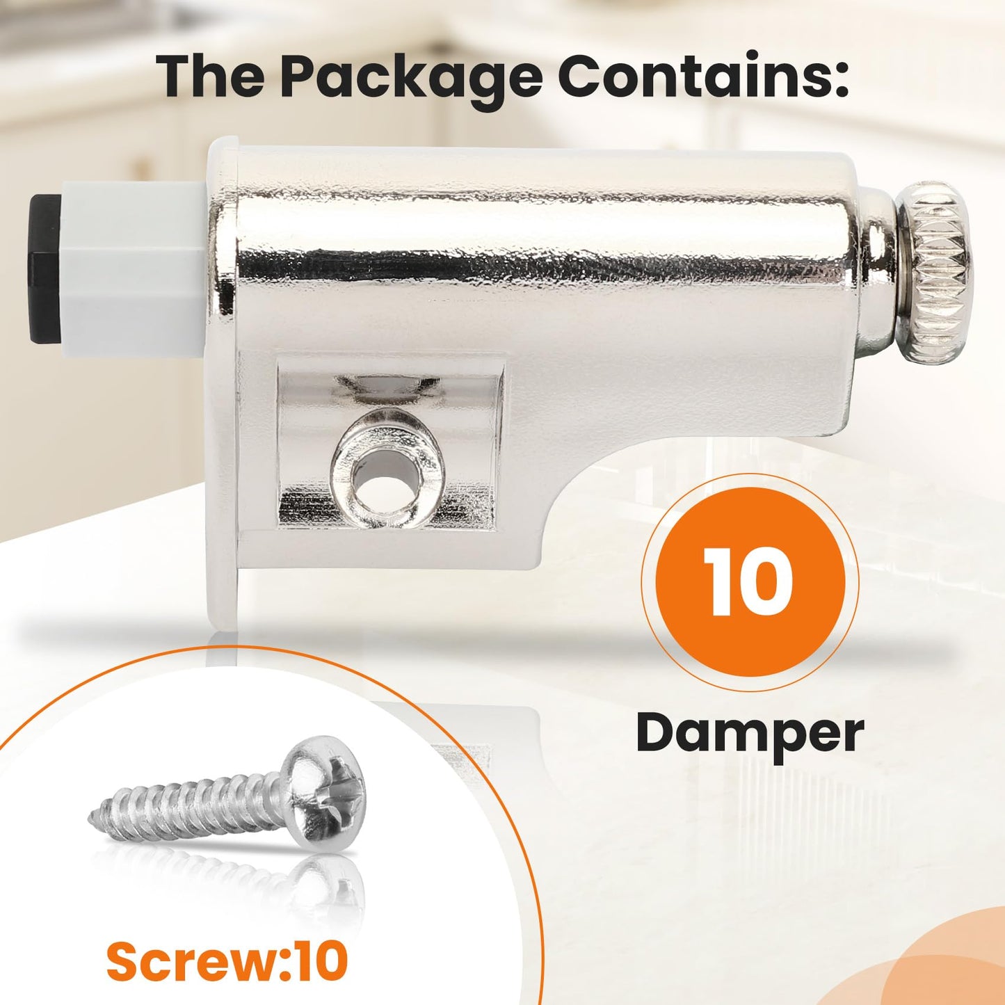 10 Pcs Soft Close Damper for Cabinet Doors/Wardrobe Doors,Adjustable Hydraulic Buffer,Noise Reduction & Smooth Closure,Universal Fit for Kitchen, Bathroom & Furniture（Includes Matching Screws）