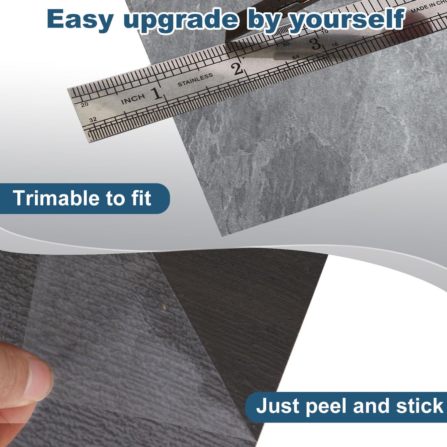 Yipscazo Peel and Stick Floor Tile 32 Sq.Ft Coverage 32-Pack Stone Gray 12" x 12" Vinyl Floor Tiles Self Adhesive Waterproof Perfect for DIY Projects
