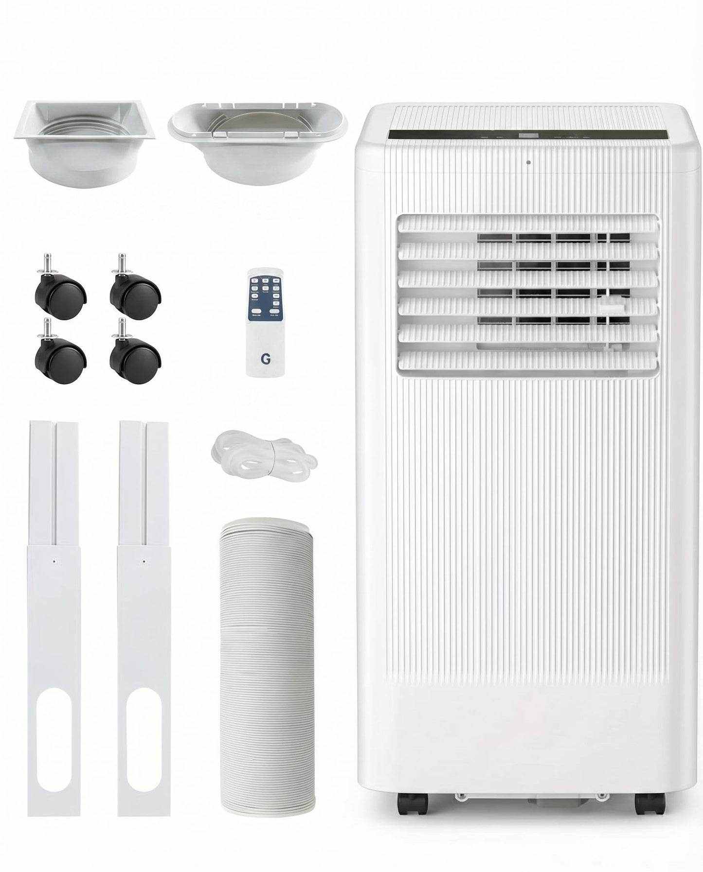 GarveeLife Portable Air Conditioner,10,000 BTU for Rooms up to 450 Sq.Ft., 4-IN-1 Smart Compact AC Unit with Cooling, 24 Hour Timer, Dehumidifier, Fan, Remote Control and Window Kit, White