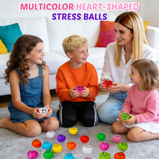 SHQDD Stress Balls, 100PCS Heart Stress Balls for Adults & Kids, Mini Foam Ball Stress Relief Toys, Fidget Anxiety & Anger Relief at Work/School/Home, Employee Benefits, Student Prizes, Party Favors