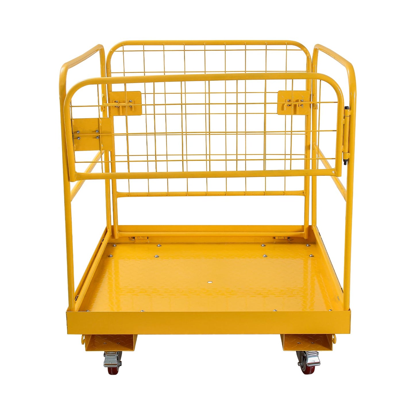 Forklift Safety Cage, 1200 LBS Yellow Capacity Forklift Work Platform with Safety Harness, Collapsible Lift Basket Aerial Platform for Lifting Loader,36"-A