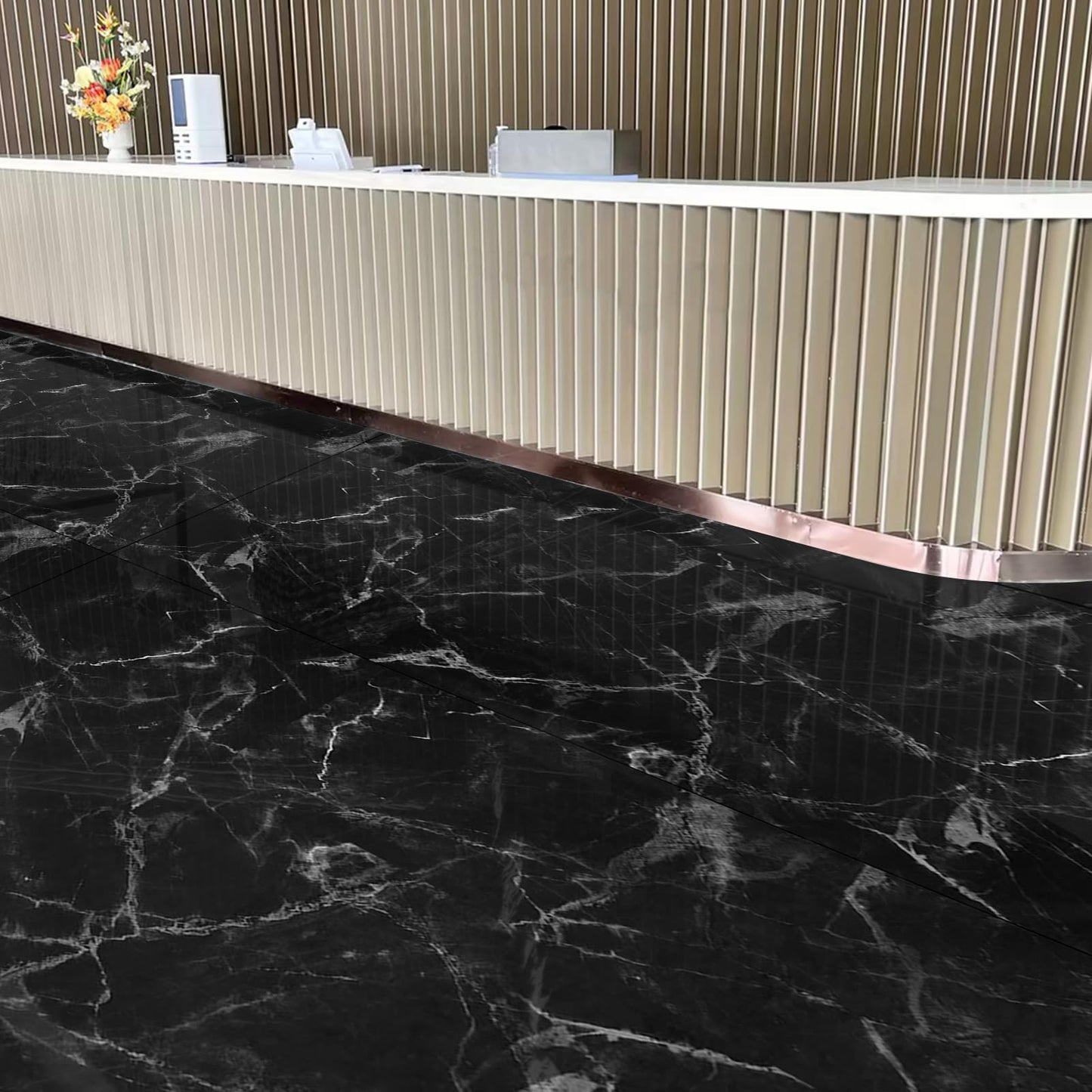 Art3d Peel and Stick Floor Tile, 30-Pack 12 x 12in. Covers 30 Sq.ft, Waterproof Vinyl Flooring Tiles Self Adhesive for Kitchen, Bathroom & Bedroom - Dark Marble