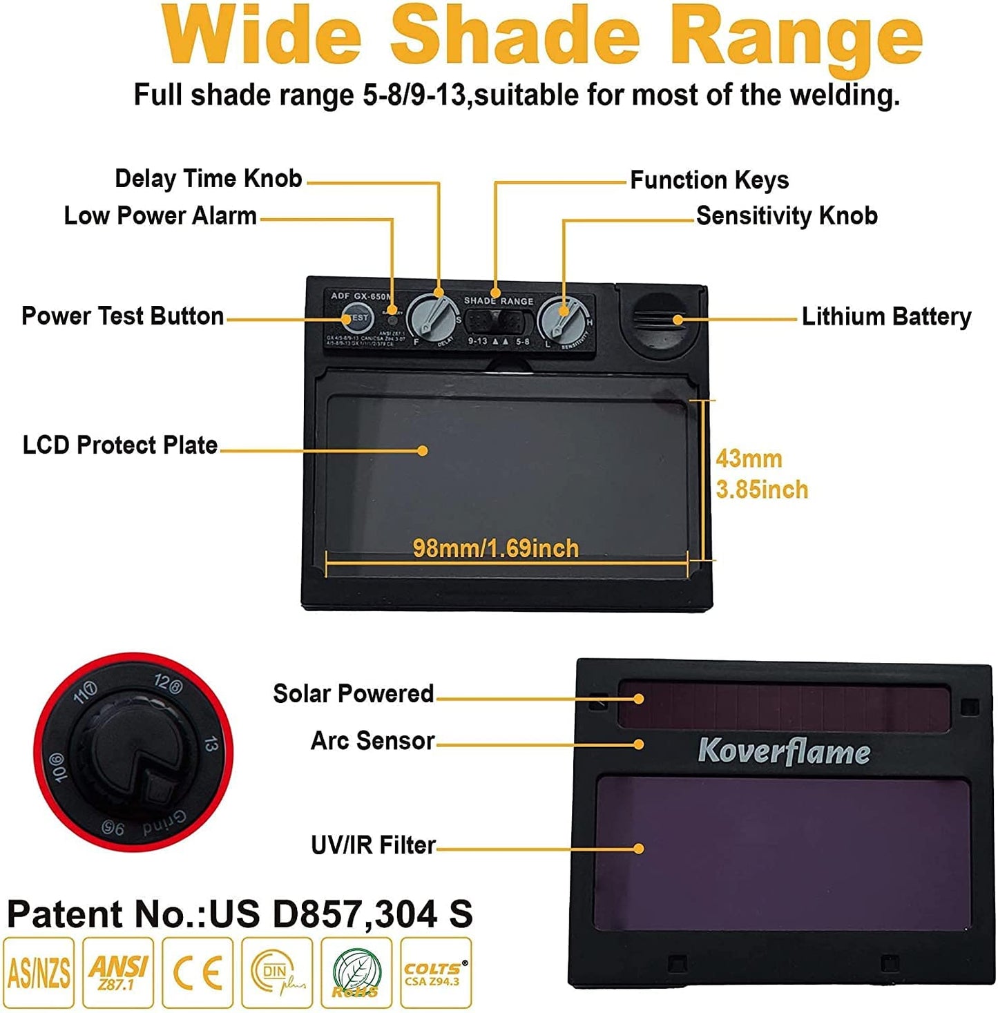 Koverflame Advanced Portable Welder, 220V Handheld Arc Machine, Electric Welding Kit with Efficient Cooling & LED Display