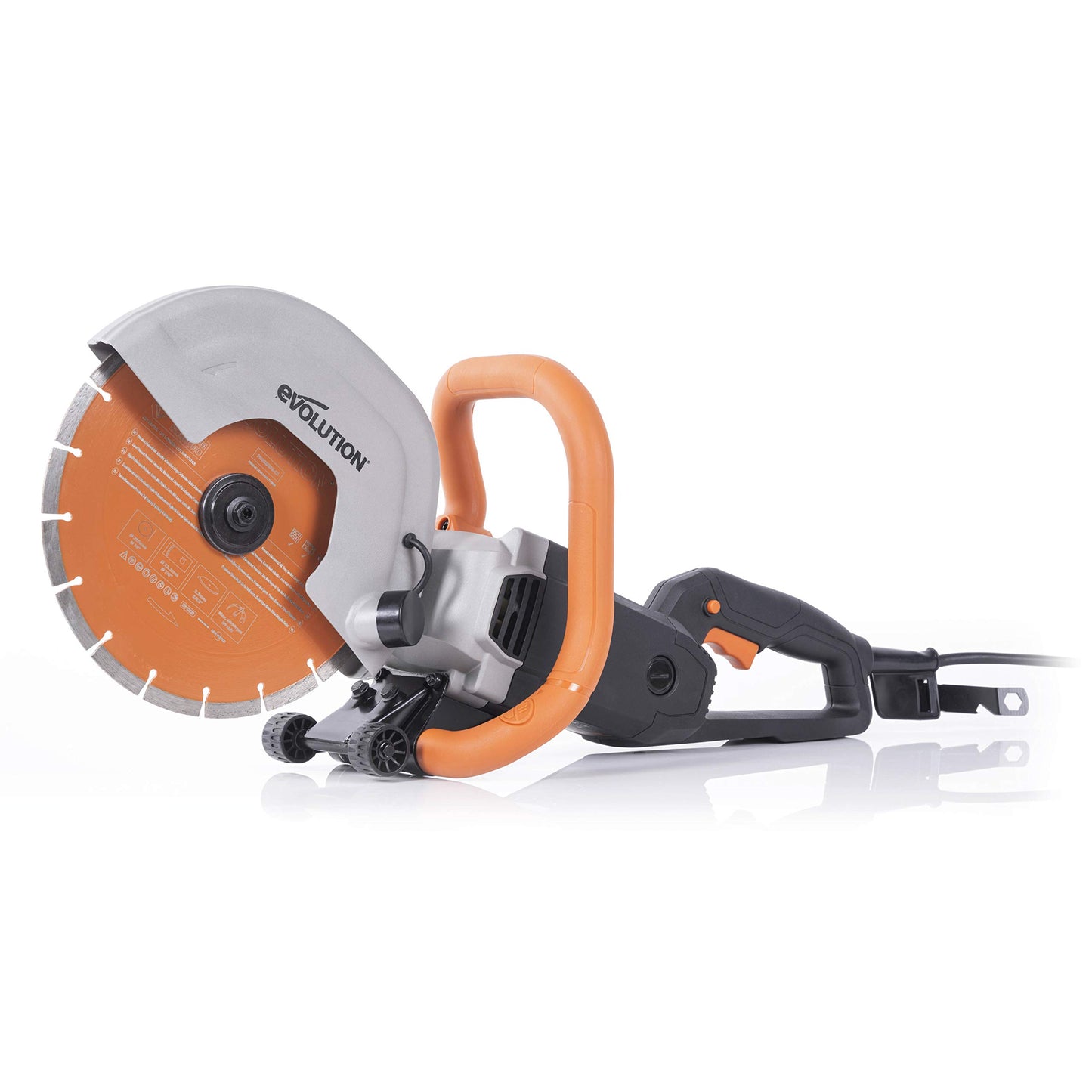 Evolution R255DCT | 10 in. Electric Concrete Saw | Premium Diamond Blade Included | 15A Motor | 4-1/16" Cut Depth | No Gas, No Fumes | Disc Cutter / Power Cutter / Cut-Off Saw | Brick & Masonry