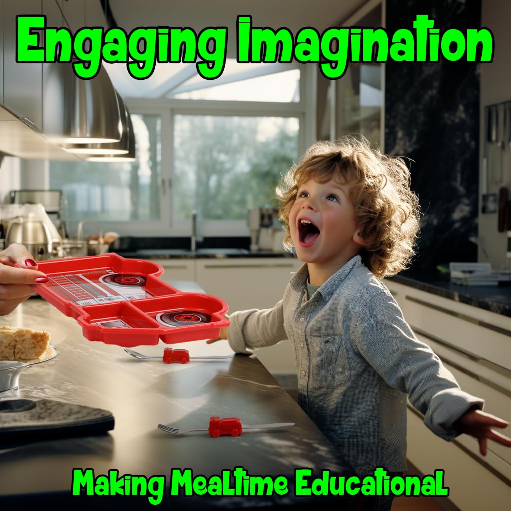 Funwares Engaging Kids' Dinnerware Set: Durable, Divided Plate, Ideal for Picky Eaters, Educational Mealtime, Easy Cleaning, Gift For Toddlers