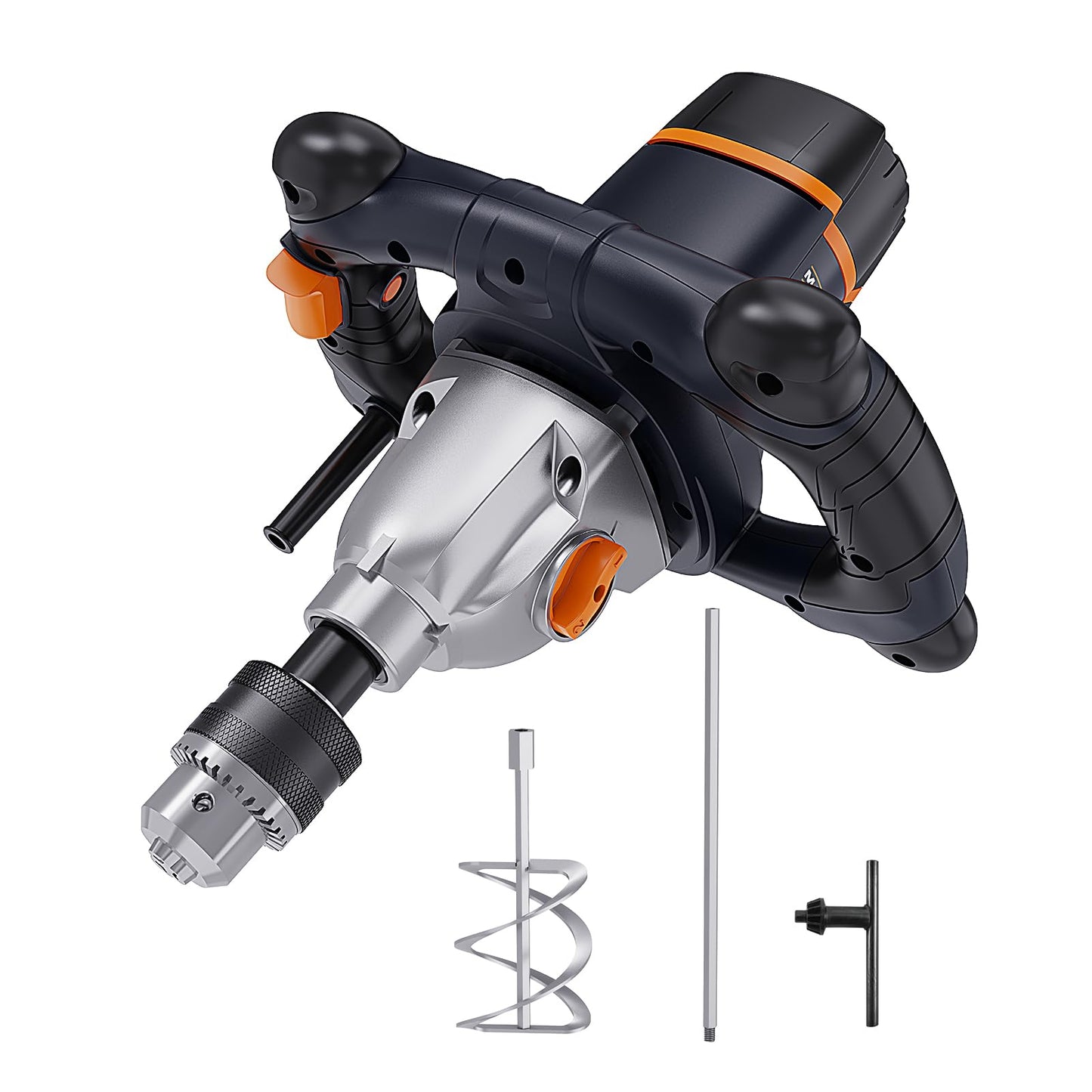 MAXXT Mixer 13A Single Paddle Concrete Mortar Mixer, 5/8" Keyed Chuck, Soft Start, Come w/100mm Large Spiral Mixing Paddle