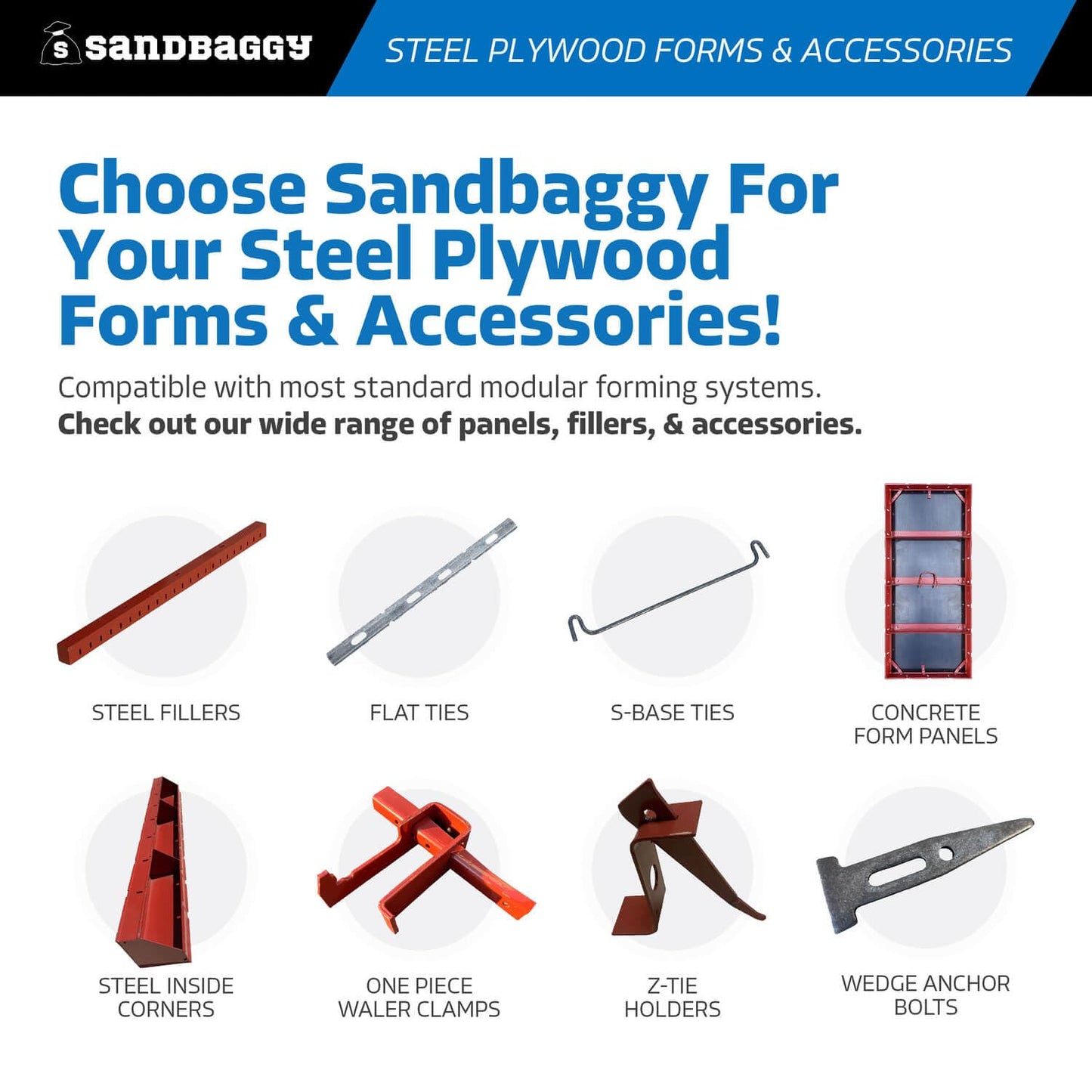6" x 6" x 8 ft Inside Corners for Steel-Ply Concrete Forms - Sandbaggy (1, 6" x 6" x 8 ft)