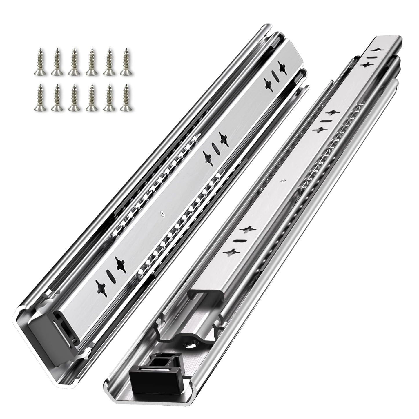 SLIDEWAY 260 Lbs Heavy Duty Drawer Slides 1 Pair 8 10 12 14 16 18 20 24 26 30 32 40 Inch Full Extension Ball Bearing Sliding Rails Cabinet Runners Tracks Tool Box Glides (53mm Wide)-10"