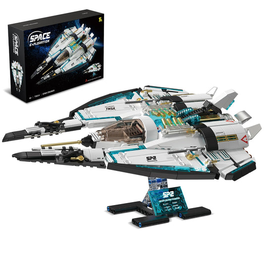 DADMCFD Spaceship Building Blocks Set for Boys Ages 8-12, STEM Space Toys for Kids to Assemble a Space Shuttle with Light, Best Present for Boys and Girls Aged 8+ (739PCS)