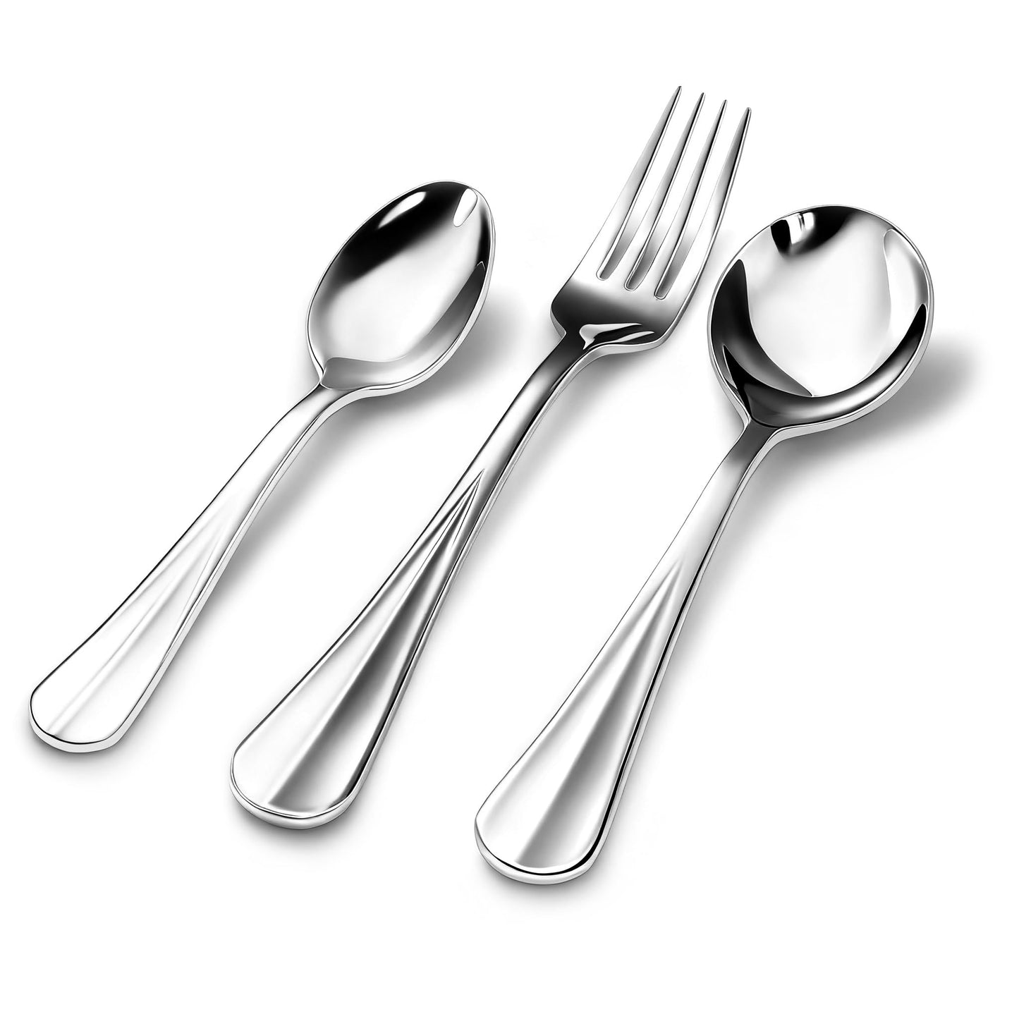 18/10 Stainless Steel Soup Spoons,Round Soup Spoons,7 inch,Set of 12,Heavy Duty and Dishwasher Safe
