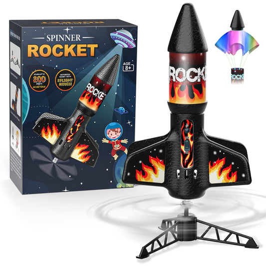 Mafbeanl Rocket Launcher for Kids, Self Launching Motorized Air Rocket Toy, Outdoor Toys for Ages 8-12, Model Rockets with Parachute Safely Land, Spaceship Launch up to 200 ft Birthday Gifts for Boys