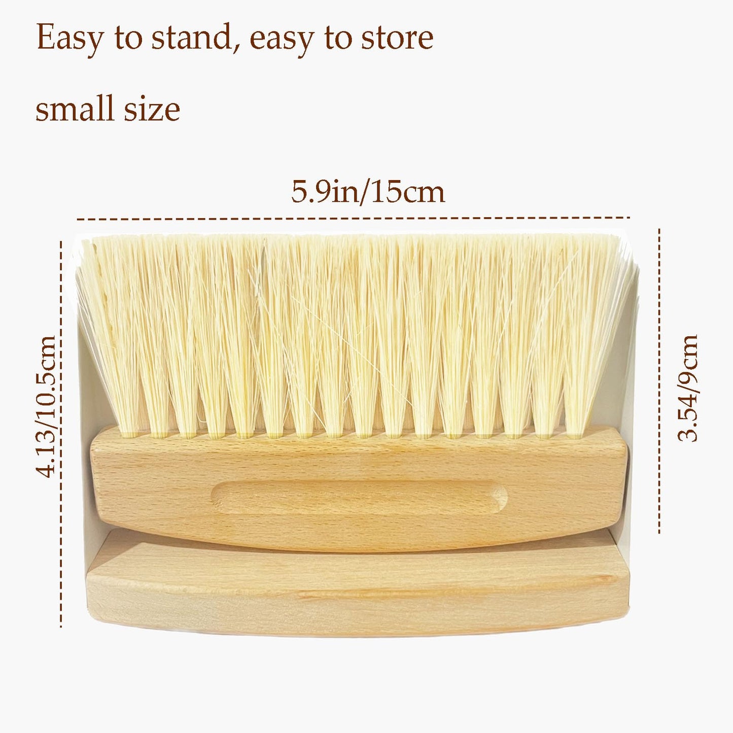 BSMstone Mini Broom and Dustpan Set Small Metal Dustpan and Brush Set Hand Whisk Broom for Home Office Desktop Sofa Pet Care Household Cleaning (sisal Hemp bristles, White)