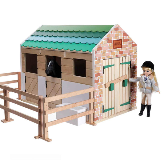 Lottie Dolls Stable Playset | Toy Farm Playset | Toy Barn | Toy Horse Stable Playset | Wooden Barn