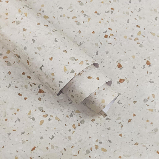 Boobest 157"x31.5" Wide Colorful Terrazzo Wallpaper Peel and Stick Marble Contact Paper for Cabinets and Drawers Self Adhesive Wallpaper Marble Sticker Countertop Vinyl Wrap for Furniture Kitchen Wall