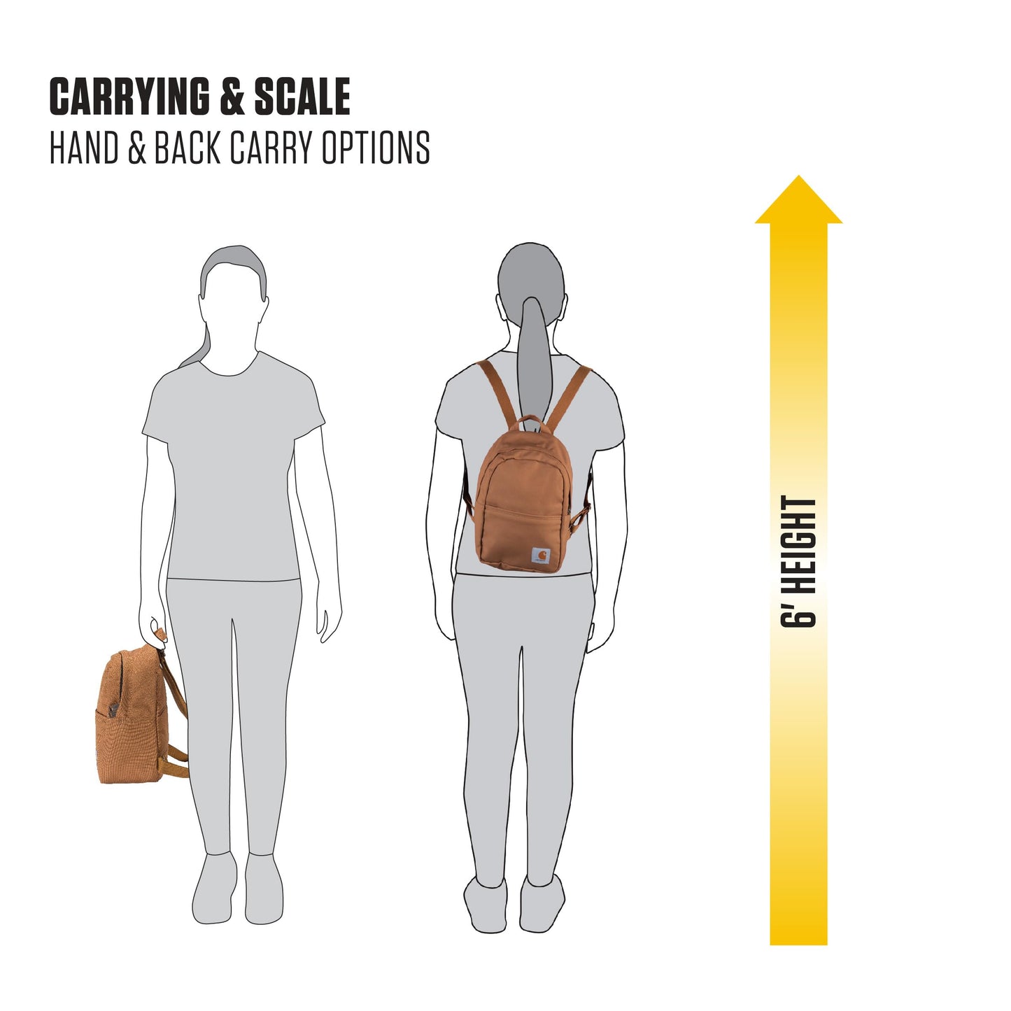 Carhartt Classic Mini Backpack, Durable, Water-Resistant Backpack with Adjustable Shoulder Straps, Black