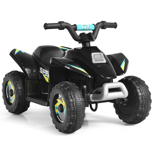 Costzon Kids ATV, 6V Battery Powered Electric Quad, Forward/Reverse Switch, Rear Wheeler Motorized Ride On Mini Vehicle Car for Toddlers Boys Girls, Ride on ATV (Black)