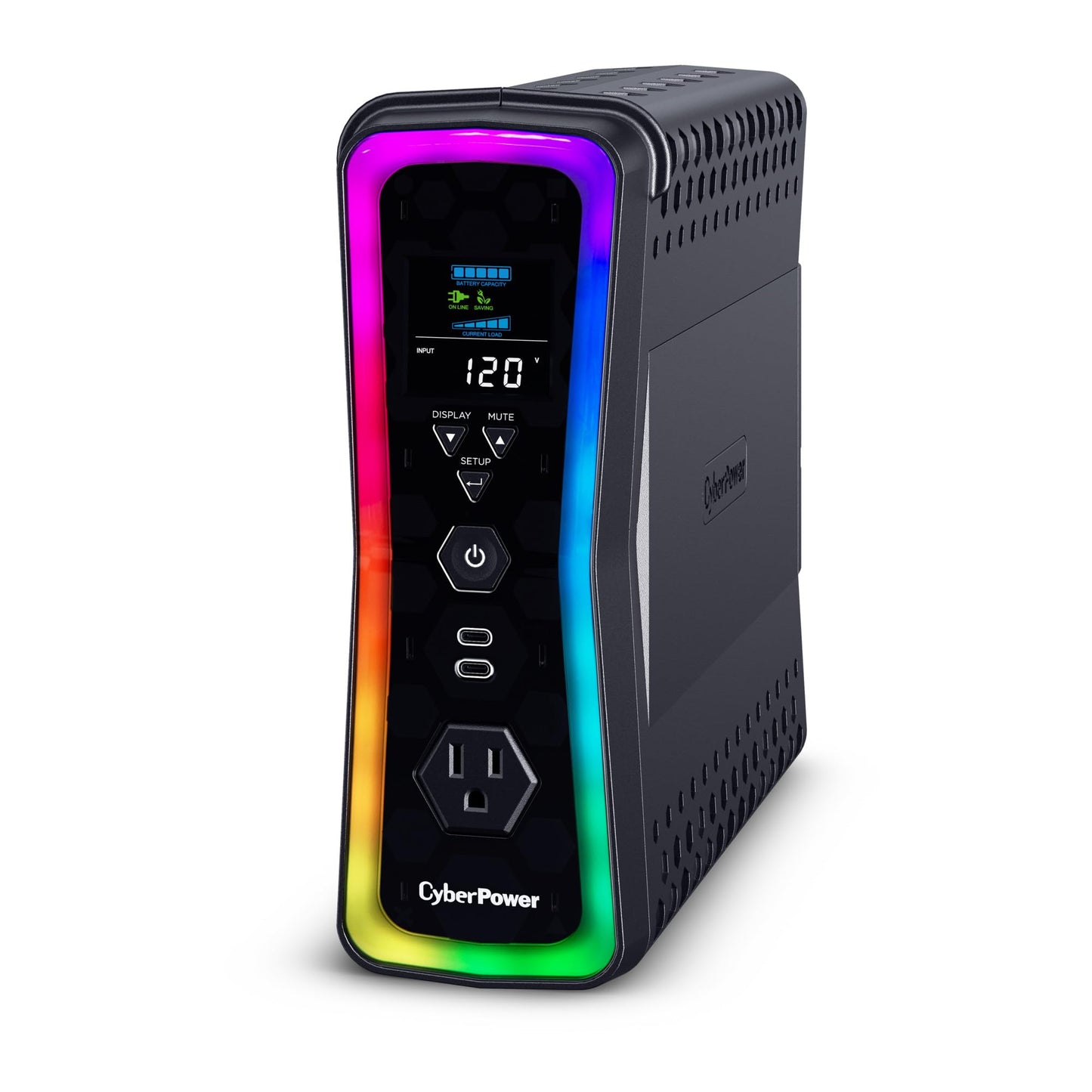 CyberPower GX150C2 Gaming UPS Battery Backup and Surge Protector, 1500VA/1000W, RGB Lighting, 13 Outlets, USB‑C Charging, UL Certified