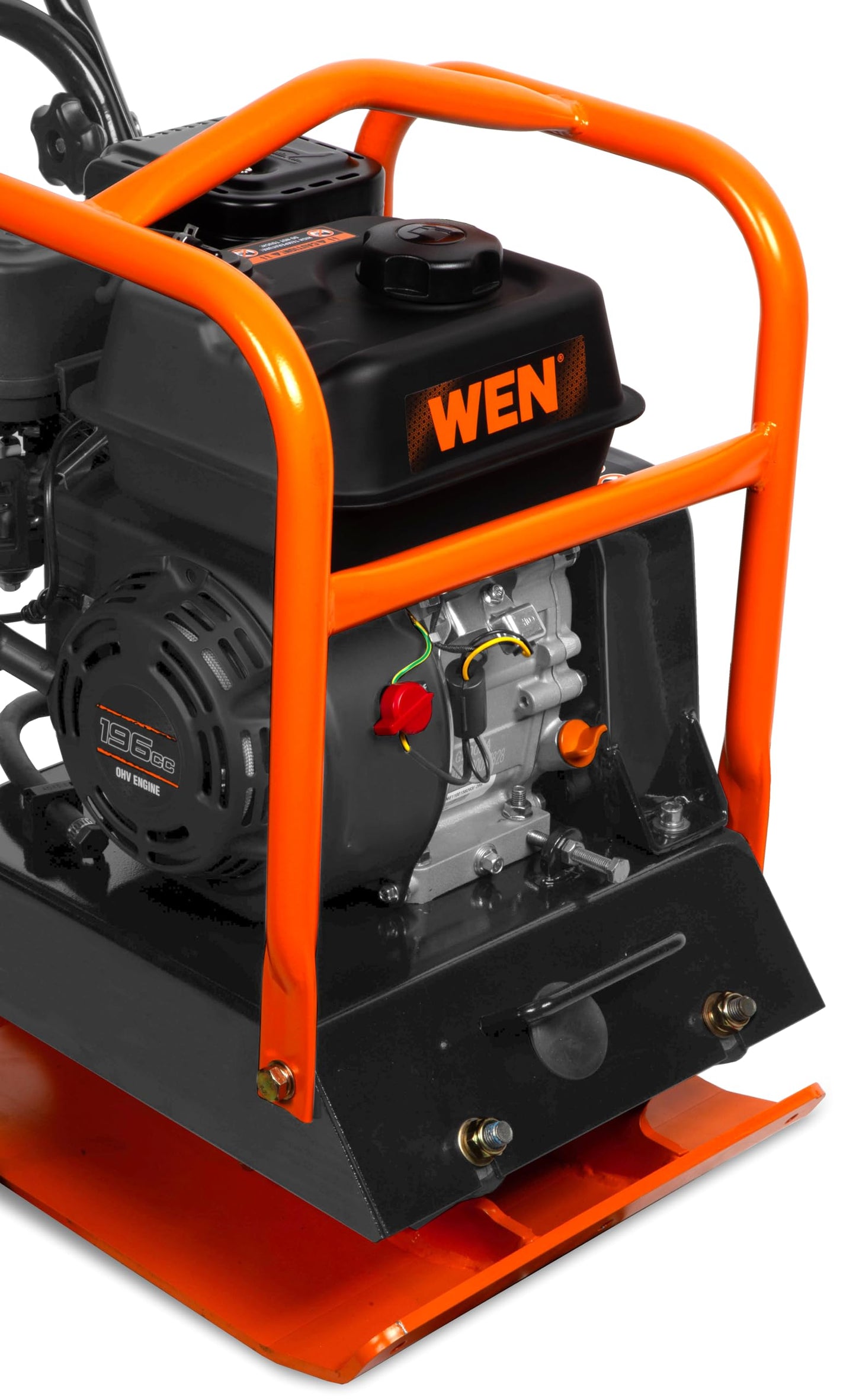 WEN 6.5HP 196cc Plate Compactor with Wheels and 3350-Pound Compaction Force (56096)