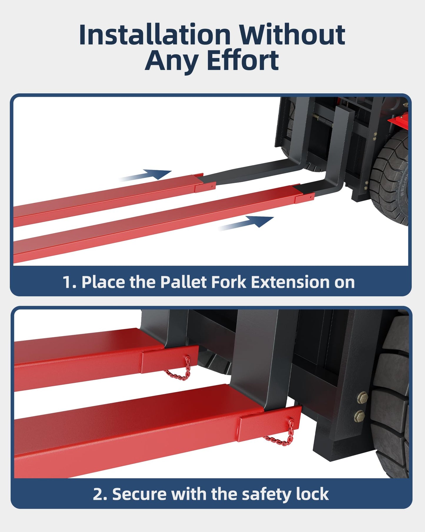 72" Forklift Fork Extensions, Q345 Steel Sleeves with 4.5" Inside Width, 6mm Thick Heavy Duty Pallet Fork Extenders for Standard Forks