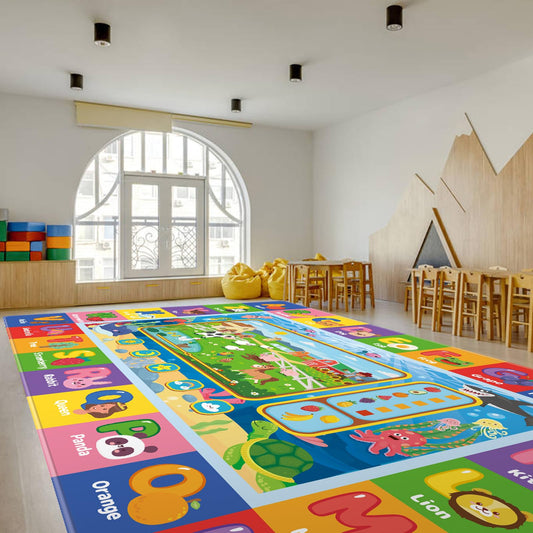 AKASISRUG Baby Play Mat for Floor, Kids Rug Playmat Baby Crawling Mats Educational Tummy Time Mat Soft ABC Play Mats for Toddlers Infants Kids Rug for Playroom Classroom(110.2X78.7 INCH, Style1)