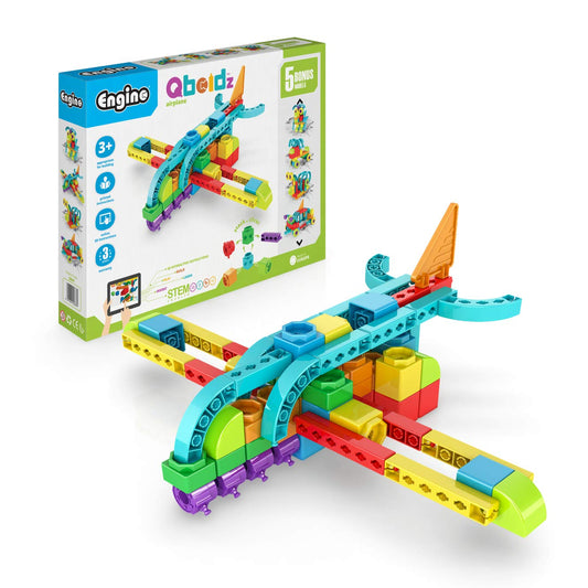 Engino QBOIDZ Airplane, Building Blocks for Ages 3+, Preschool Educational Toys for Kids, Building Kit for Boys & Girls, Montessori Toys, STEM Toddler (5 Models)
