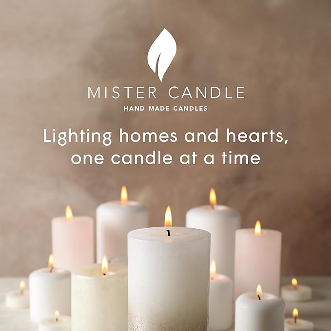 Mister Candle - 3 inch by 4 inch Tall Citronella Scented Pillar Candles (Set of 3) - Indoor & Outdoor Use
