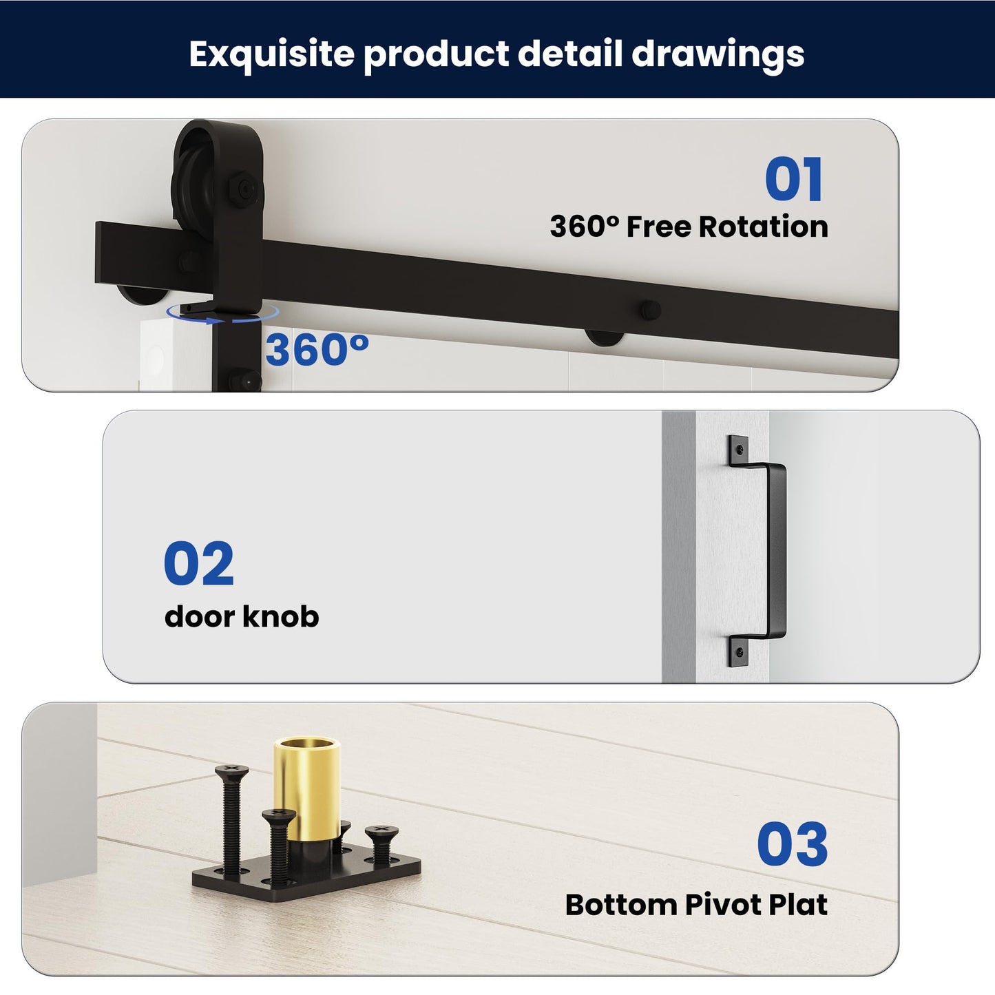 Bifold Barn Door 64" x 84", MDF Bi-Fold Sliding Closet Doors with Hardware Kit Included, Pre-Finished Easy Assembly, Water-Proof PVC Surface & Save Space, H-Frame, 72" Track for 4 Doors,White