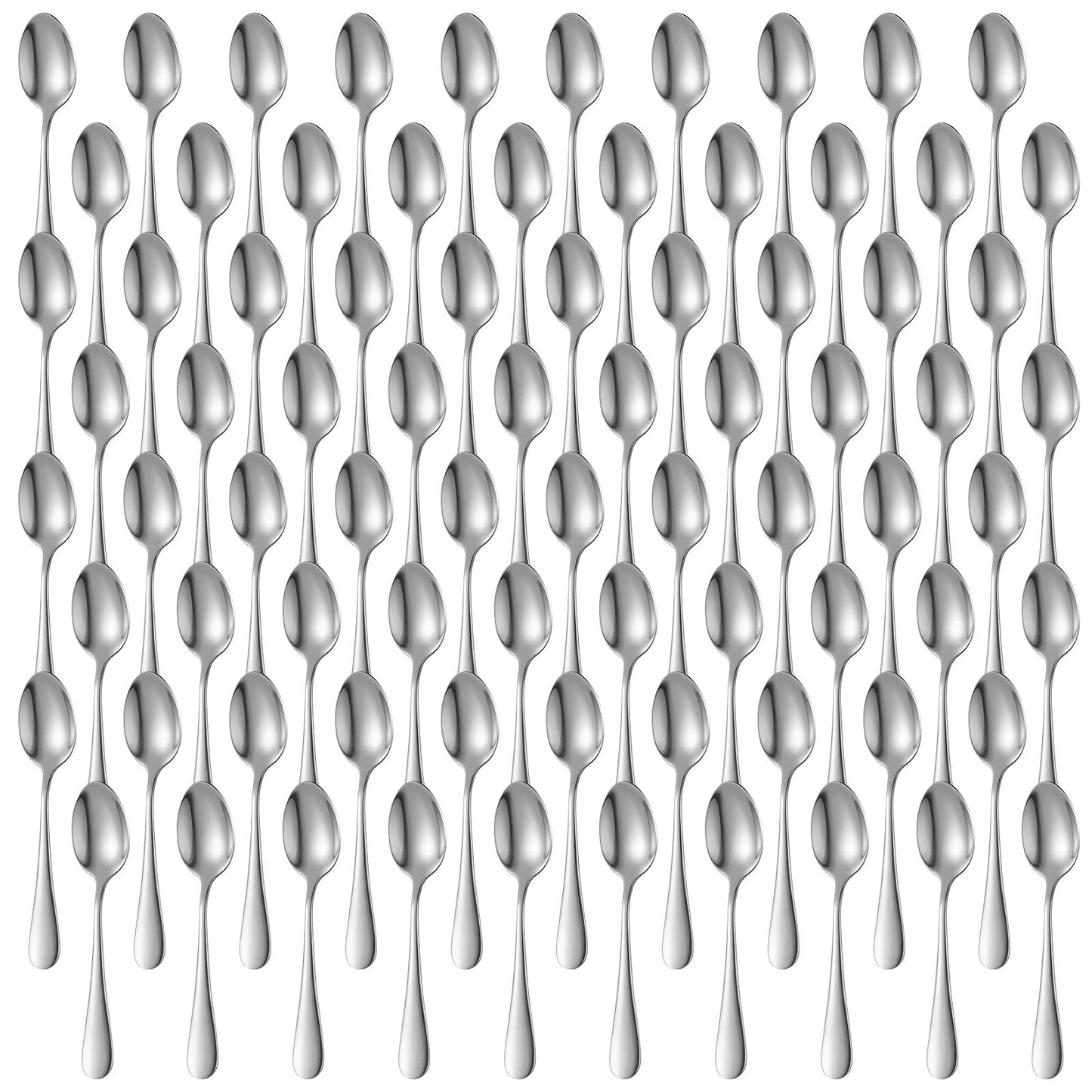 80 Pcs Demitasse Spoons Espresso Spoon Stainless Steel Bulk, 4.33'' Small Mini Coffee Tasting Dessert Spoons for Kitchen, Tea, Appetizer, Cocktail Stirring (Classic Silver Style)