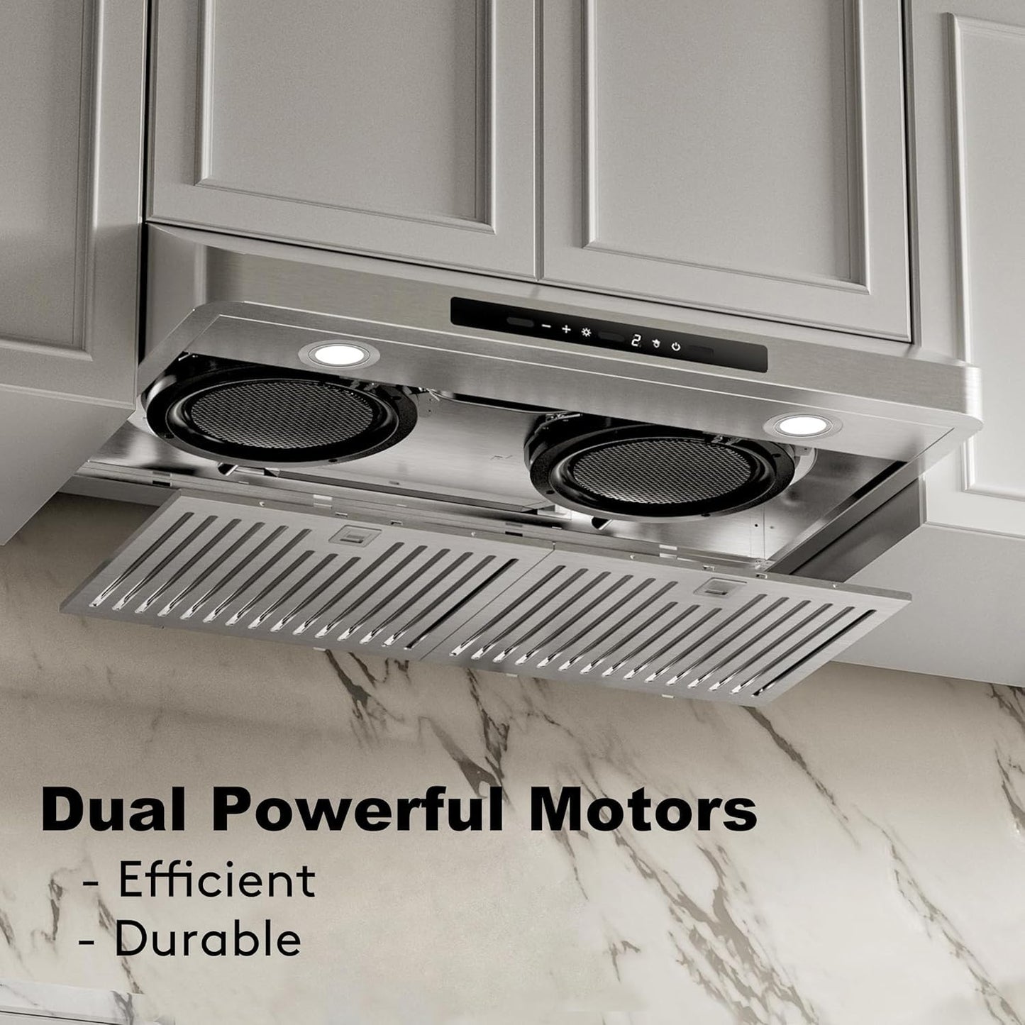 EVERKITCH Range Hood 36 inch Under Cabinet with 900CFM, Stainless Steel Kitchen Vent Stove Hood, Touch Control, Permanent Stainless Steel Filters，Ducted Vent, Top and Rear Vents