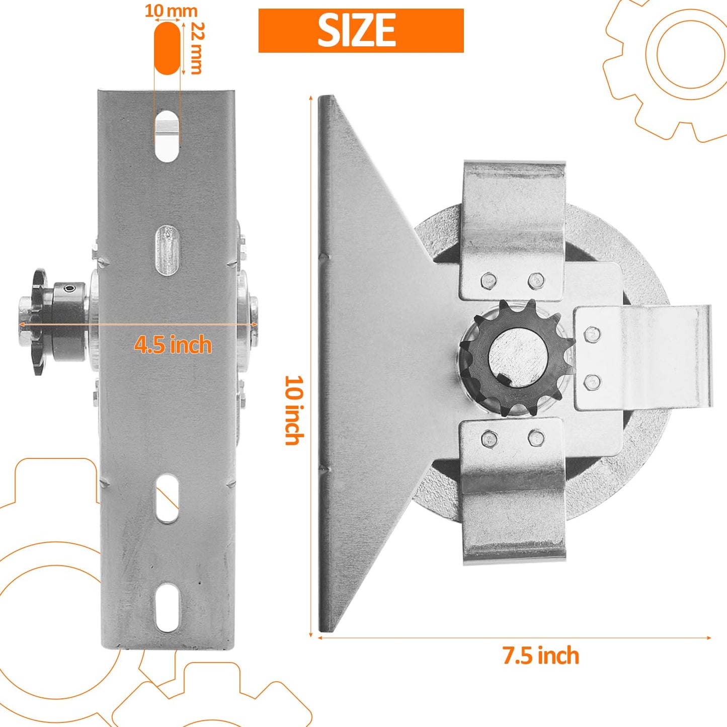 NULTRUMA Garage Door Jackshaft Chain Hoist, Heavy-Duty Wall Mount Jackshaft Garage Door Openers 3:1 Reduction Drive for Roll Up Doors