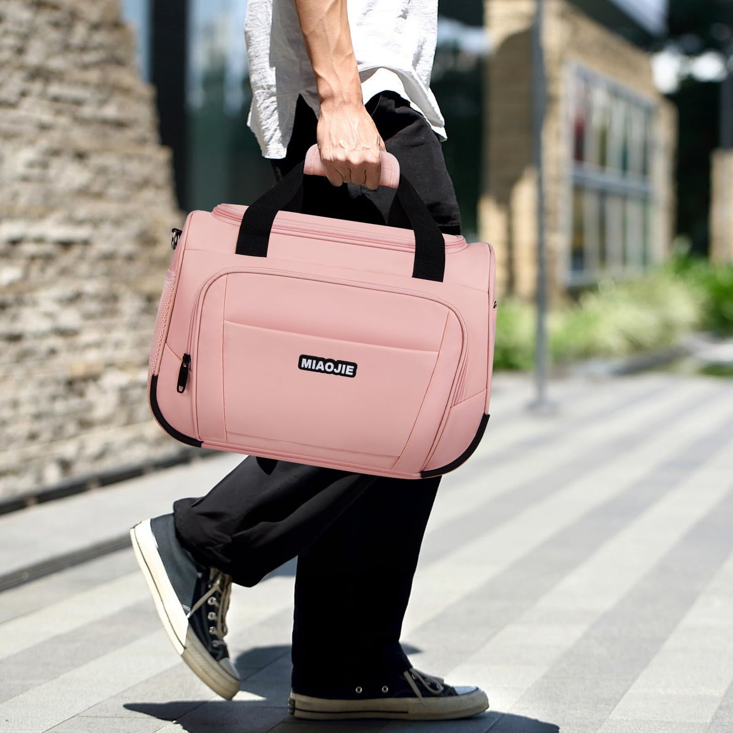 Underseat Carry On Luggage - Lightweight Travel Tote Weekender Bag Overnight Duffle for Travel, Personal Item - Pink-16Inch