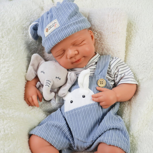 FemmeForm Boy 20 Inch, Full Silicone Baby Doll, Reborn Baby Dolls Silicone Full Body, Sleeping Position Newborn, Not Vinyl, with Gift Box