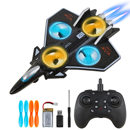 NXD Foam Remote Control Airplanes RC Planes for Kids Adults Beginners, Outdoor Stunt RC Airplane Toy with 360° Flips & Lights, Easy to Fly Gift for Boys Girls