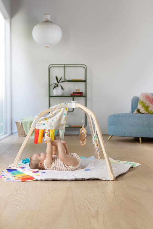 Lovevery, The Play Gym with Sensory Strands, Tummy Time Play Mat with Developmental Zones & Detachable Sensory Toys, Parent-Approved Baby Essential