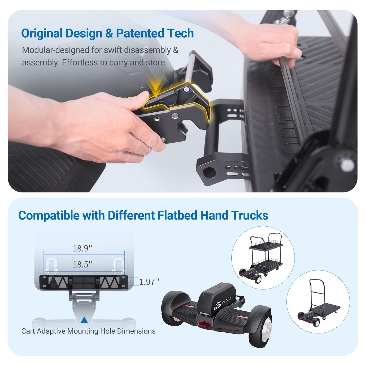 Electric Platform Truck, 661lbs Capacity Heavy Duty Flatbed Cart, 1000W Powered Hand Truck Cart, for Warehouse Sorting, Supermarket Stocking, Farm, Hotel, Construction & Logistics Use