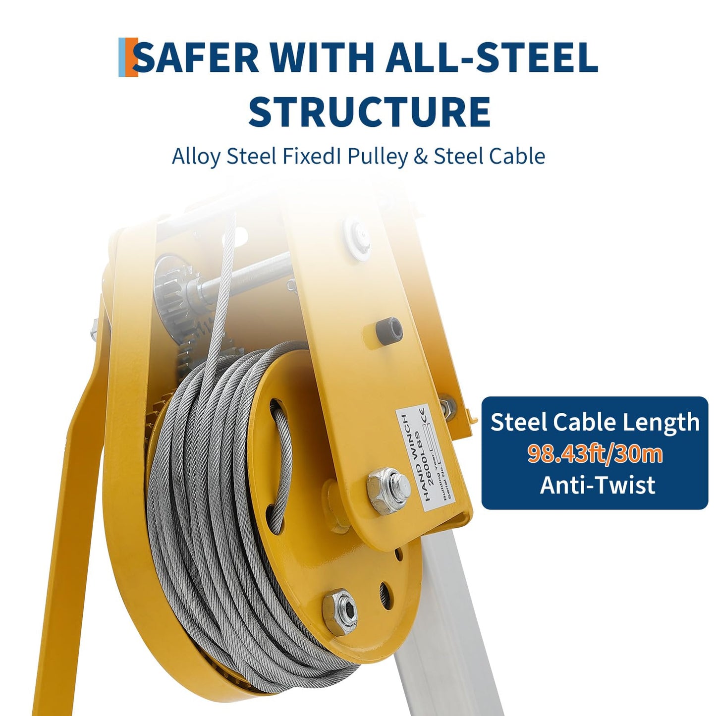 Rescue Tripod Kit,Confined Space Tripod Rescue System,1200 Lb Winch Tripod Kit with Self-Locking Safety,Adjustable Legs & 49 ft Cable,for Well, Sewer,Manhole,Tank (Fall Protection & Rescue Equipmet)