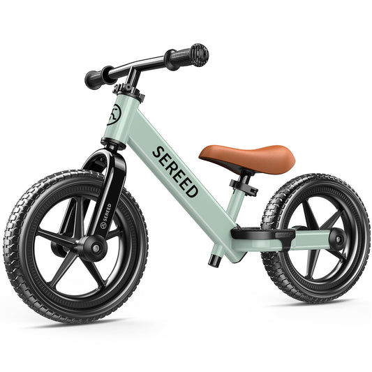 SEREED Toddler Balance Bike 2 Year Old, No Pedal Kids Bicycle Toys for 2-5 Years Old, Tool-Free Adjustment, Customize Plate with Stickers, Gift for 2-3 Boys Girls (Mint Green)