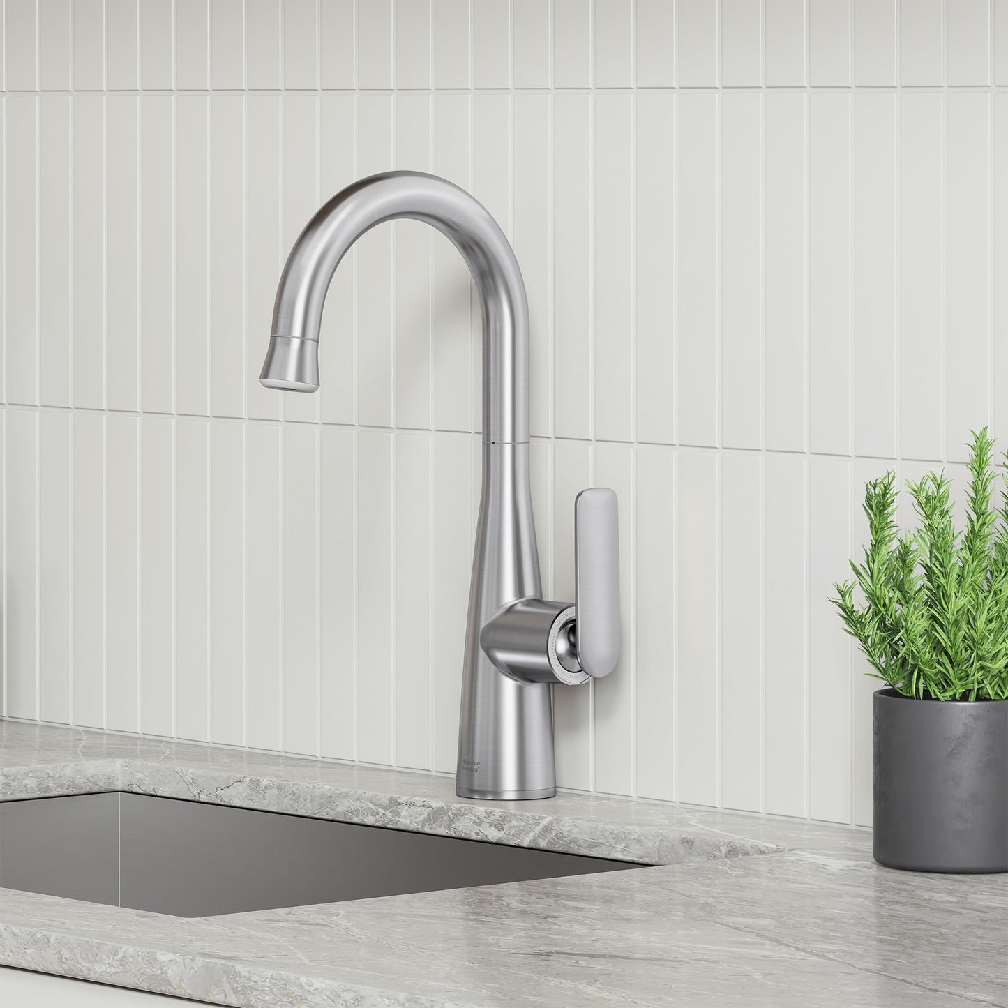American Standard 104827DC00 Aspirations Pull-Down Bar Sink Faucet, 1.8 GPM, Stainless Steel
