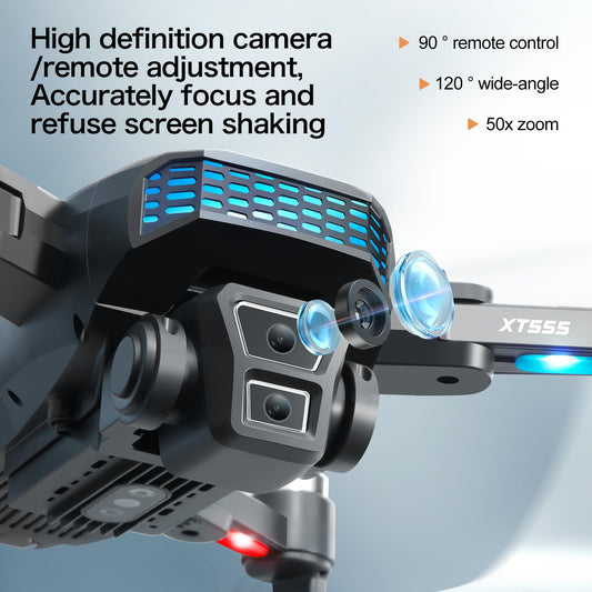 XT555 GPS Drone with 4K EIS Camera for Adults, RC Drone with 4.5" HD Screen on Controller, 60 Mins Flight Time, Long Range Transmission, Follow Me, Auto Return, Brushless Motor, Obstacle Avoidance, Lightweight and Foldable Quadcopter for Beginner Birthday