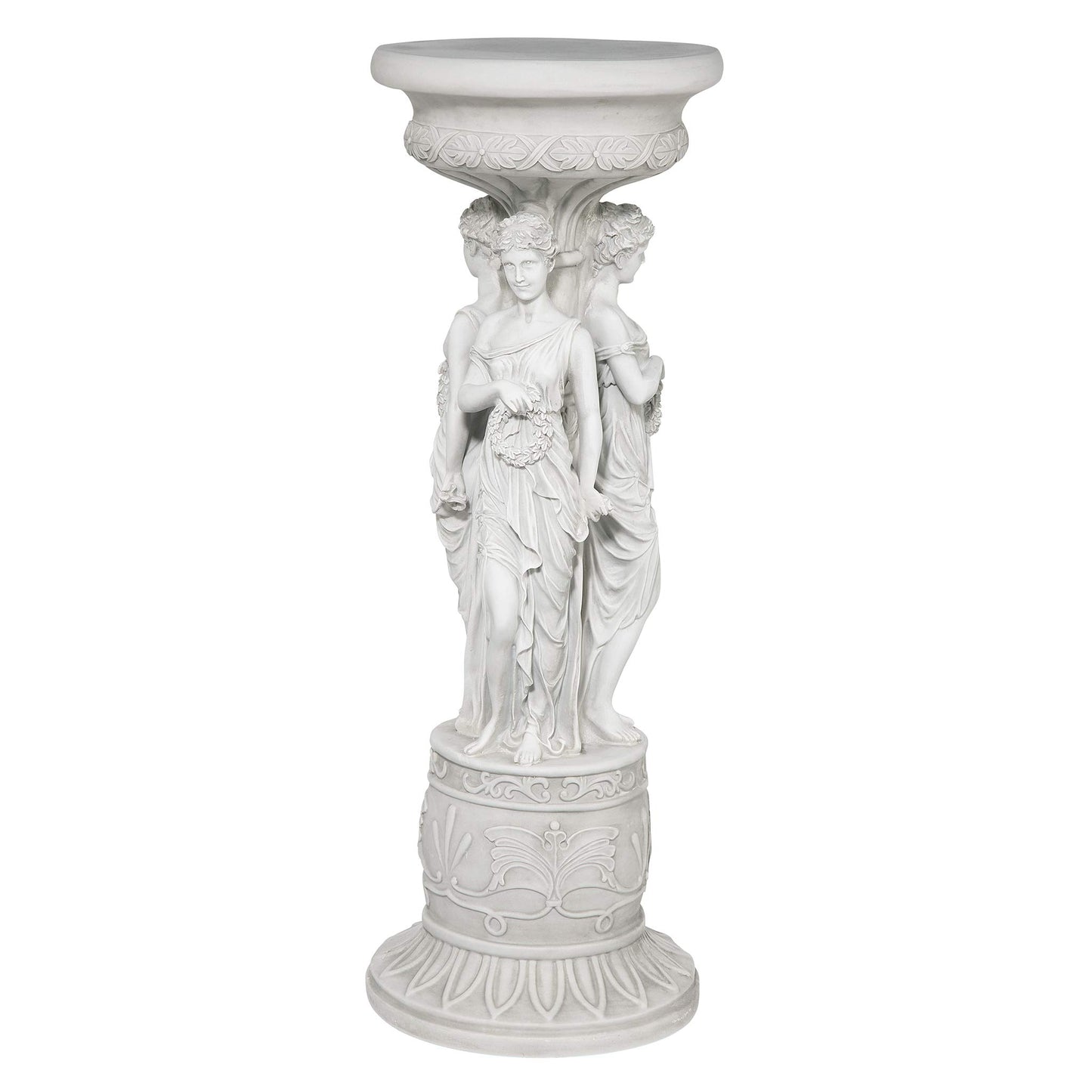 Design Toscano KY992 Chatsworth Manor Neoclassical Pedestal Column Plant Stand, Antique Stone