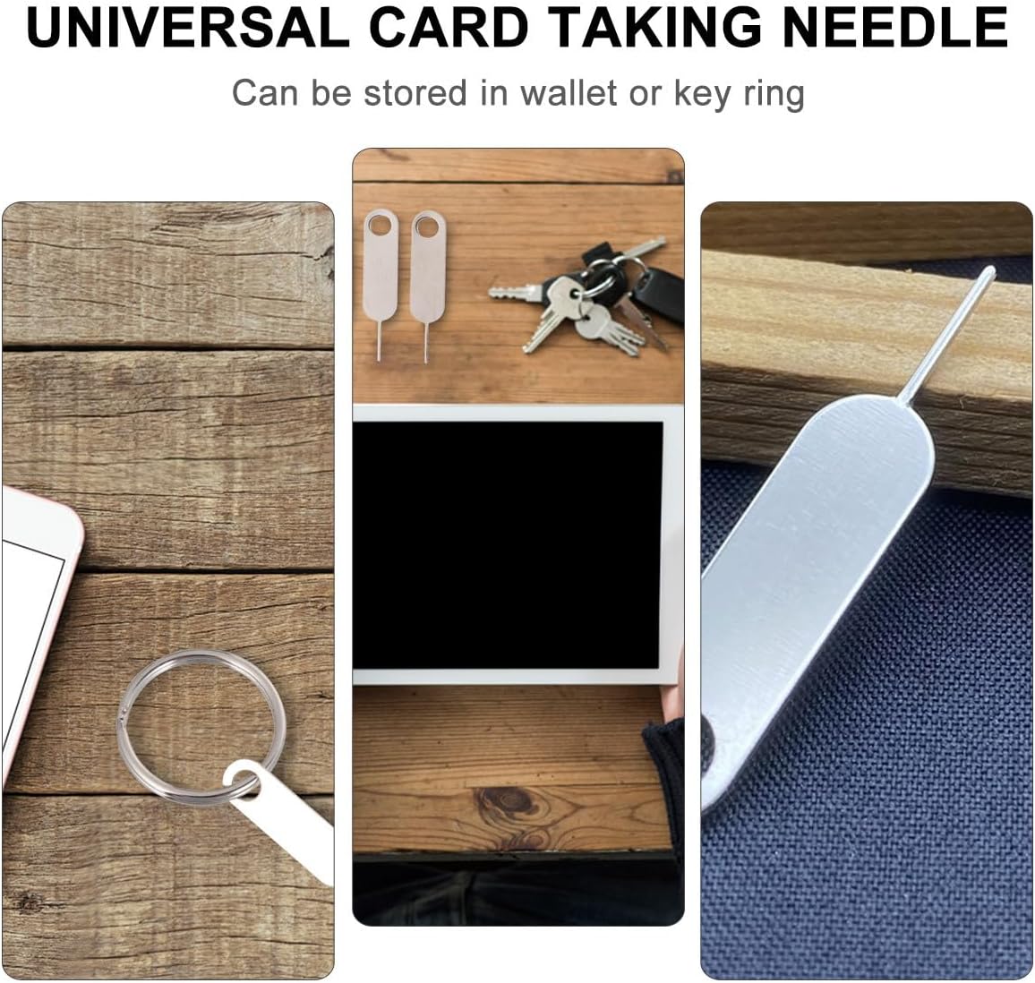 100pcs Mikikit Universal Sim Tray Eject Pin Tool for Mobile Phones, Hard Steel Removal Needle, Compatible