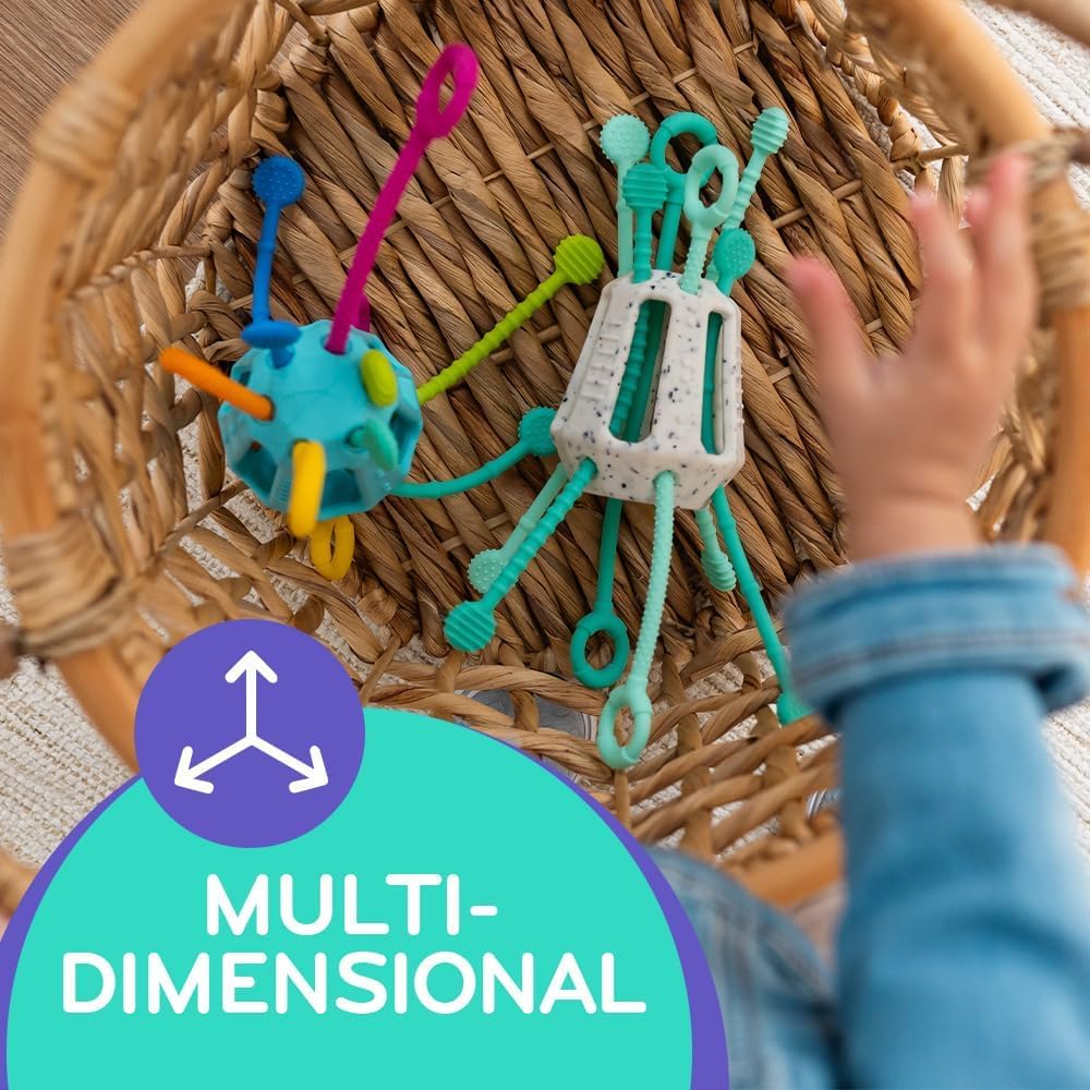 Mobi Zippee Activity Toy - Sensory Activities for Toddlers and Kids, BPA-Free and Food Grade Silicone, Montessori Learning Games for Ages +1 (Mintee)