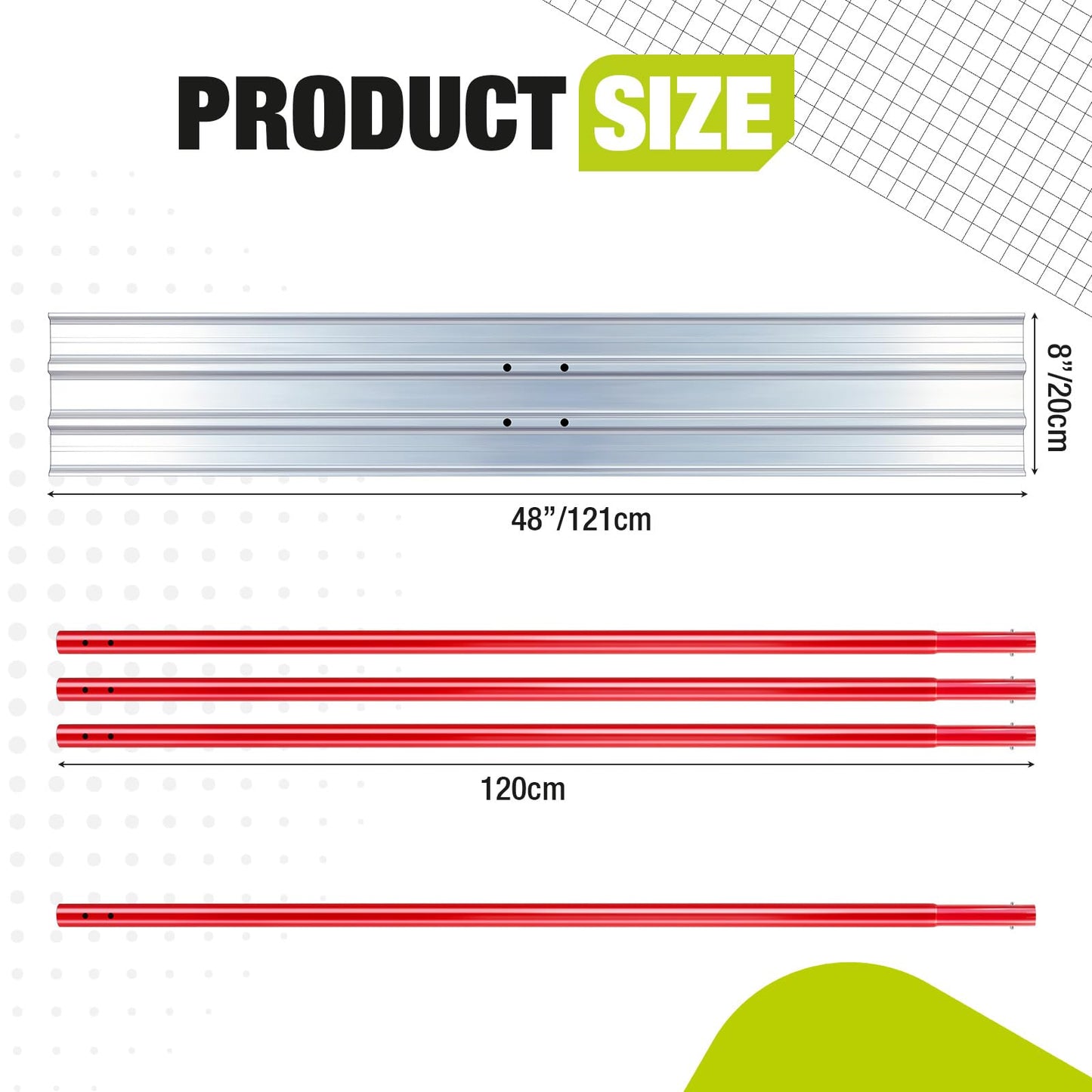 48 x 8 Inch Bull Float for Concrete,Magnesium Alloy Concrete Float with Adjustable Bracket & 4 Handles, Professional Cement Screeding and Finishing Tool Kit for Driveways, Construction Sites