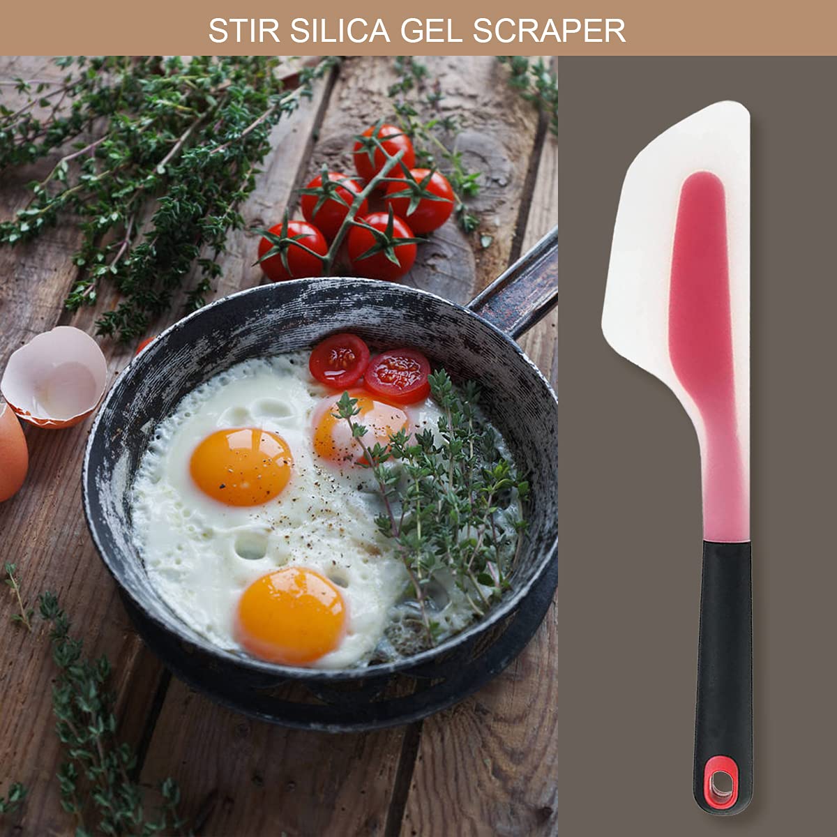 DOERDO 2 Pieces Omelette Spatula Kitchen Omelet Turner Silicone Pigment Scraper Fold Omelette Turner for Kitchen Omelet Pancake