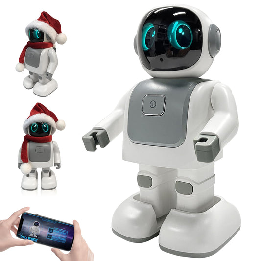 Gsou Dancing Robot Speaker Toys for Kids & Adults, Portable Dancing Bluetooth Speaker with LED Lights, Intimate Companion, Programmable Interactive Robot Toys with iOS & Android APP Remote
