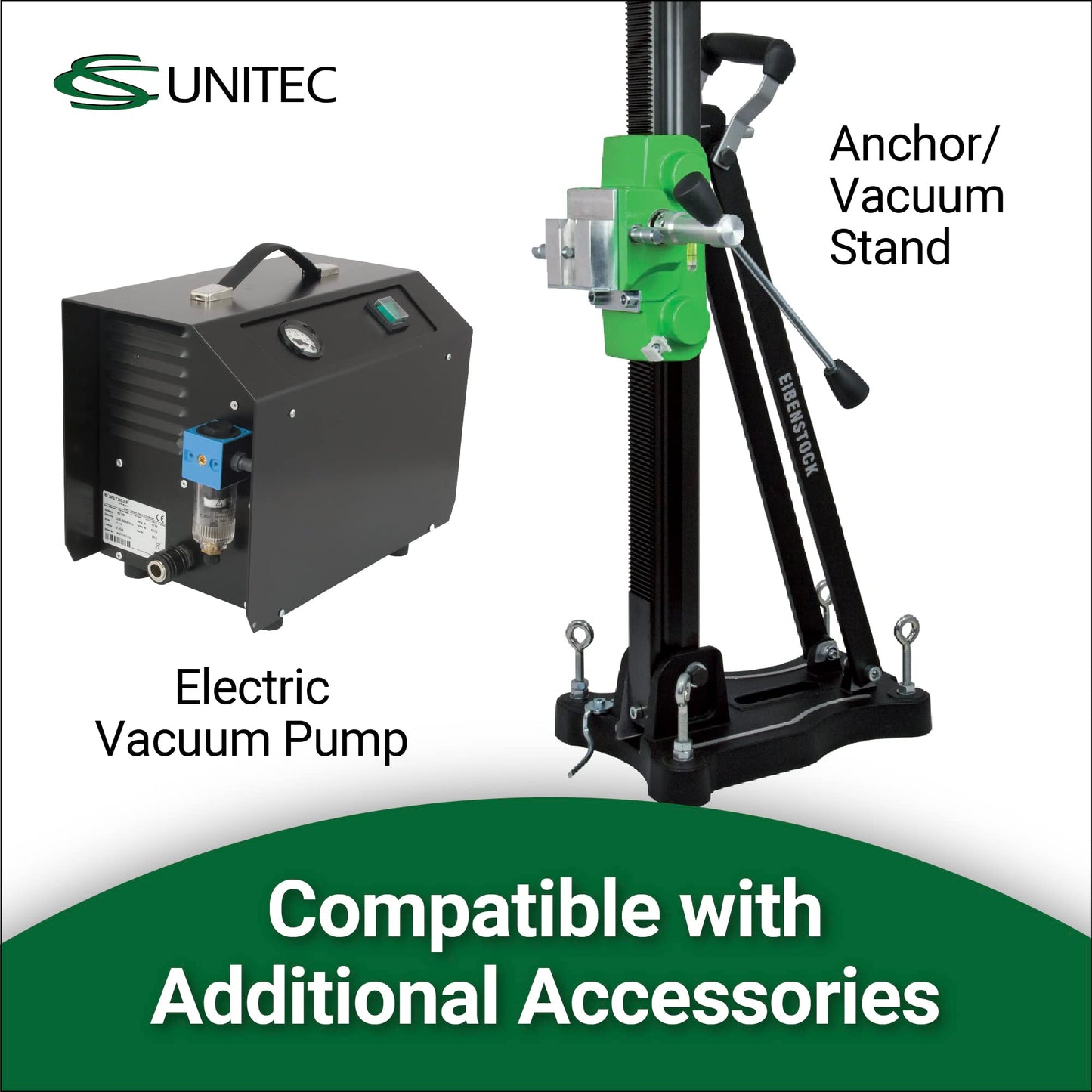 CS Unitec | ETN 2001 P | Wet & Dry Diamond Core Drill. High-Torque, Heavy-Duty, Hand-Held, and Dual-Speed. Ideal for Drilling up to 3” in Diameter in Brick, Concrete, and Asphalt – Made in Germany