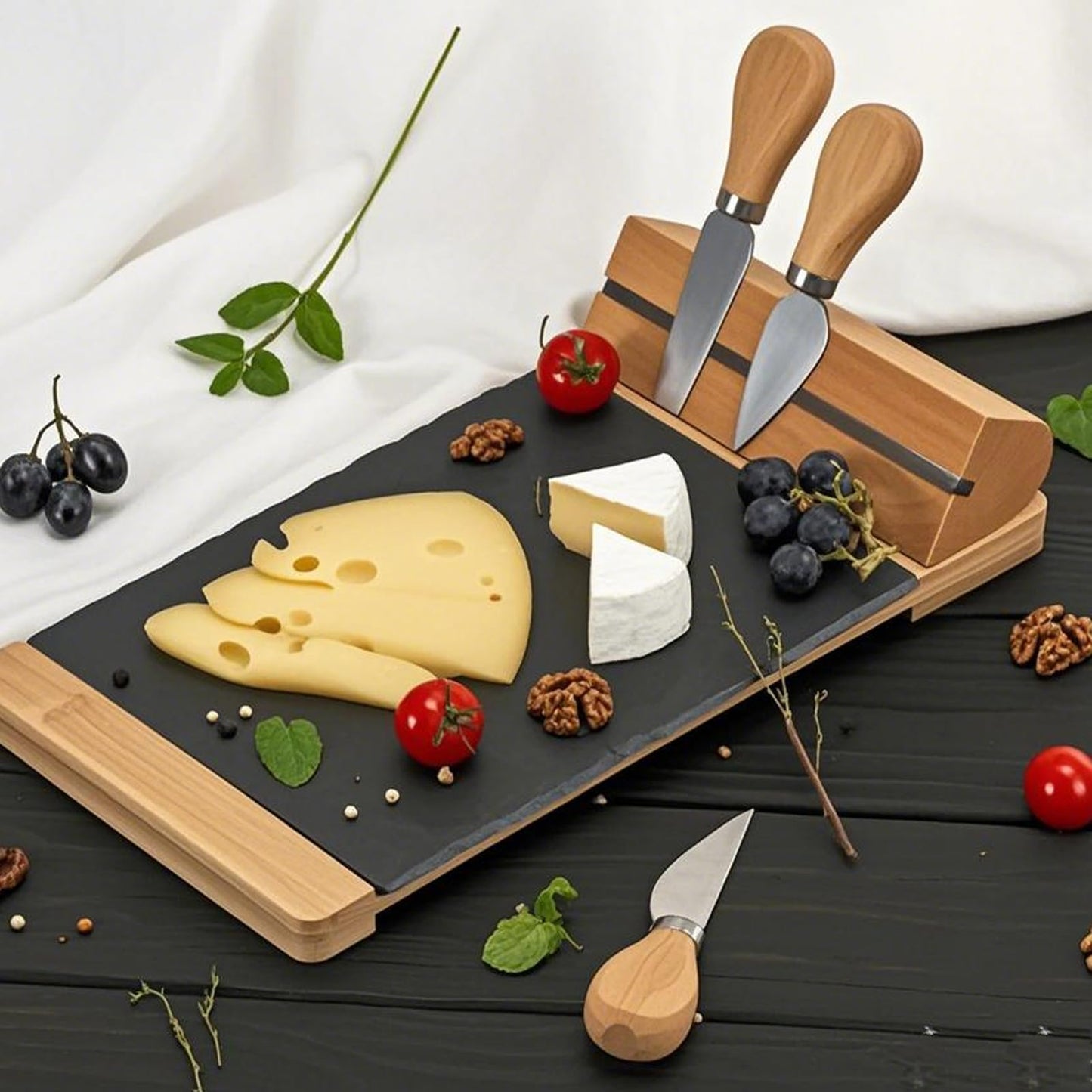 JEUIHAU 24 PCS Butter Knife Spreader with Wooden Handle, Stainless Steel Cocktail Knives Spreaders Wooden Handle Cheese Knives for Butter, Jam, Cheese