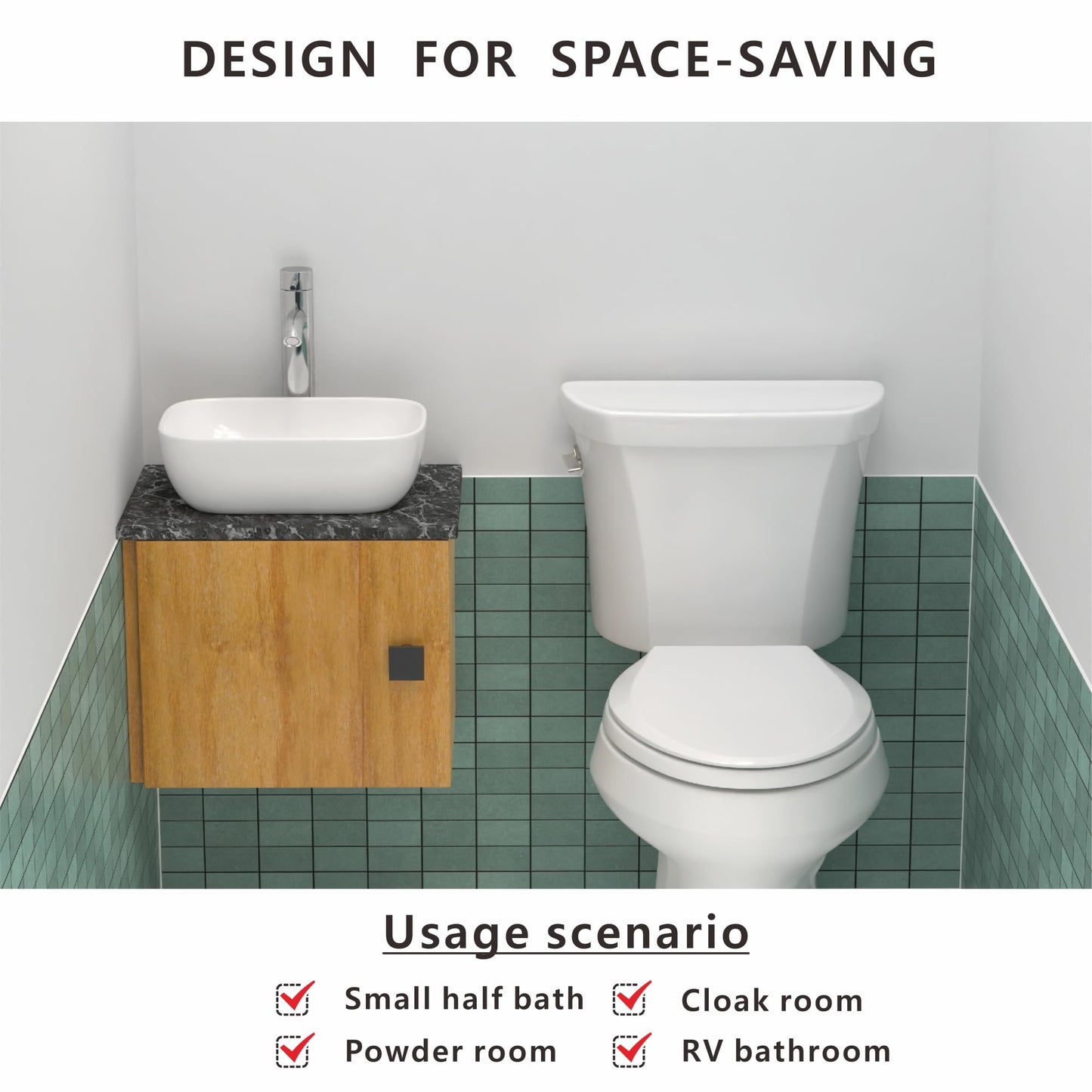 J-FAMILY 14.5'' x 10'' Bathroom Small Vessel Sink Above Counter White Porcelain Ceramic Sink Bowl Small Vanity Sink Lavatory Wash Basin
