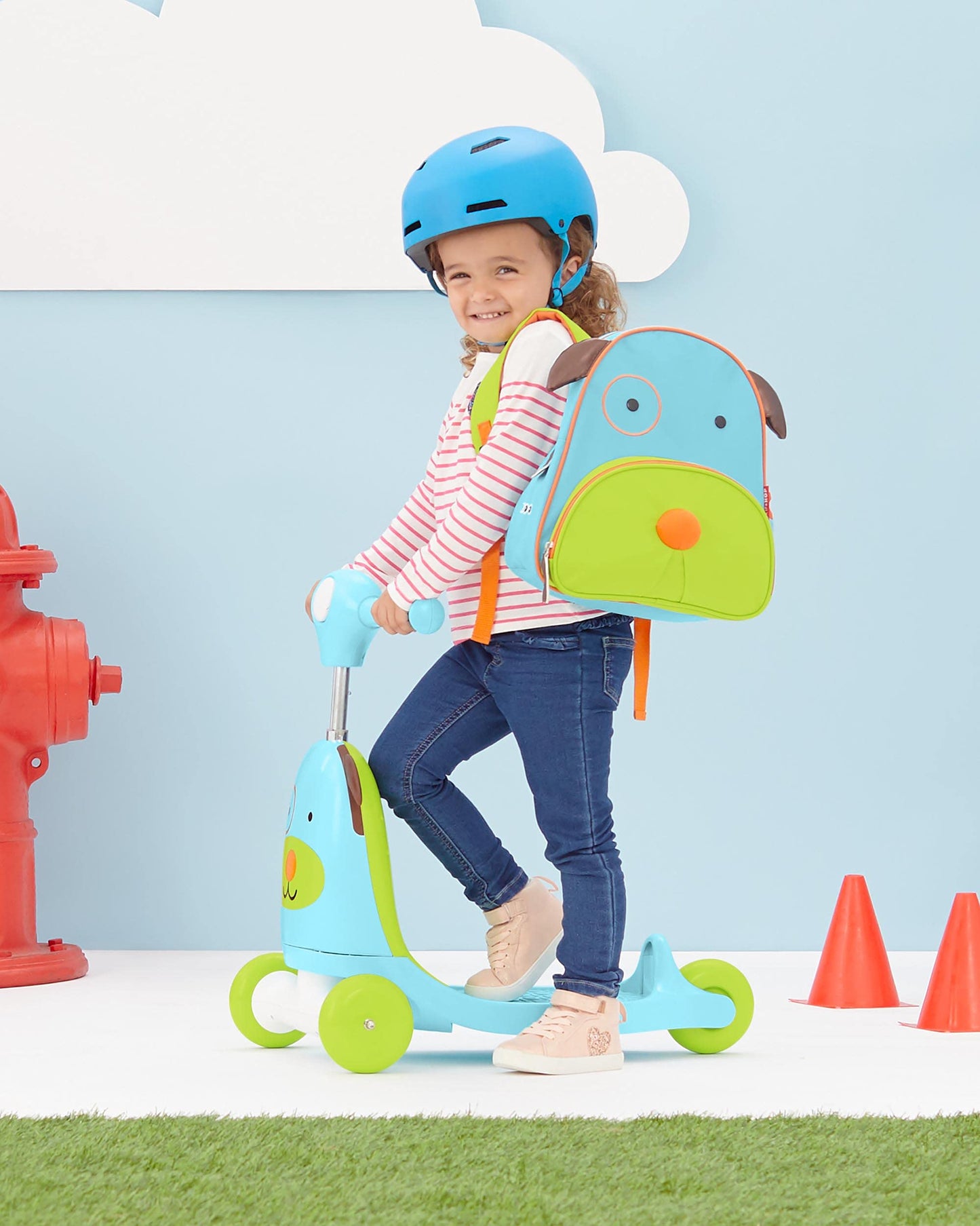 Skip Hop 3-in-1 Baby Activity Push Walker & Ride On Scooter Toy, Dog