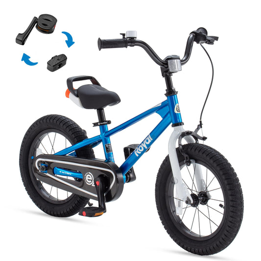 RoyalBaby EZ Toddlers Kids Bike, 12 Inch Wheel Bicycle with Quick Release Crank for Beginners Boys Girls Ages 3-4 Years Easy Learn Biking, Royal Blue